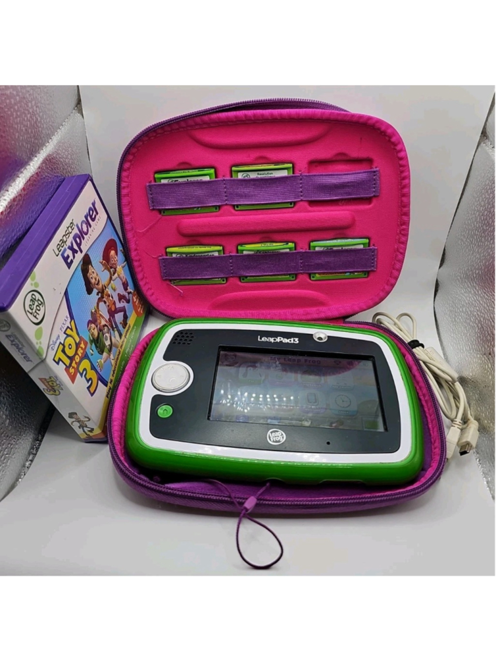 Leap Frog LeapPad 3 Kids Learning Tablet With Case & 6 Games Tested & Working